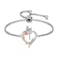 TOUPOP Sterling Silver Rose Heart Butterfly Initial T Letter Link Bracelet For Women-0-0