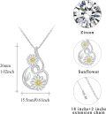 wholesale 925 Sterling Silver Daisy & Dragonfly Floral Charm Necklace for Women-0-5