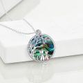 wholesale 925 Sterling Silver Abalone Shell Celtic Moon Black Cat Tree of Life Pendant Necklace for Women-0-3