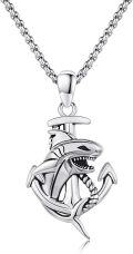 wholesale 925 Sterling Silver Shark Lighthouse Compass Anchor Pendant - Nautical Necklace-0-0