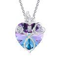 wholesale 925 Sterling Silver Heart Pendant Necklace With Butterfly And Crystal-0-0