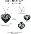 wholesale 925 Sterling Silver Green Crystal Heart Dragon Pendant Necklace Jewelry-0-4