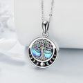 wholesale 925 Sterling Silver Abalone Shell Tree of Life Photo Locket Pendant Necklace for Women Wife Girlfriend Gift-0-2