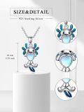 wholesale 925 Sterling Silver Blue Moonstone Heart Dog Pendant Necklace for Women and Moms-0-1