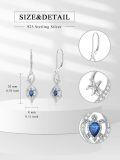 wholesale 925 Sterling Silver Blue Sapphire & Cubic Zirconia Butterfly Drop Earrings-0-1