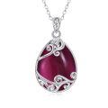 wholesale 925 Sterling Silver Filigree Teardrop Pendant Necklace for Women-0-45