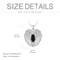 TOUPOP Sterling Silver Birthstone Angel Wings Necklace Pendant Jewelry-0-2