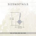 wholesale 925 Sterling Silver Birthstone Witches Knot Dangle Leverback Earrings for Women-0-3