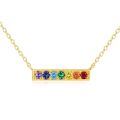 wholesale 14K Gold Bar Diamond Pendant Necklace for Women-0-0