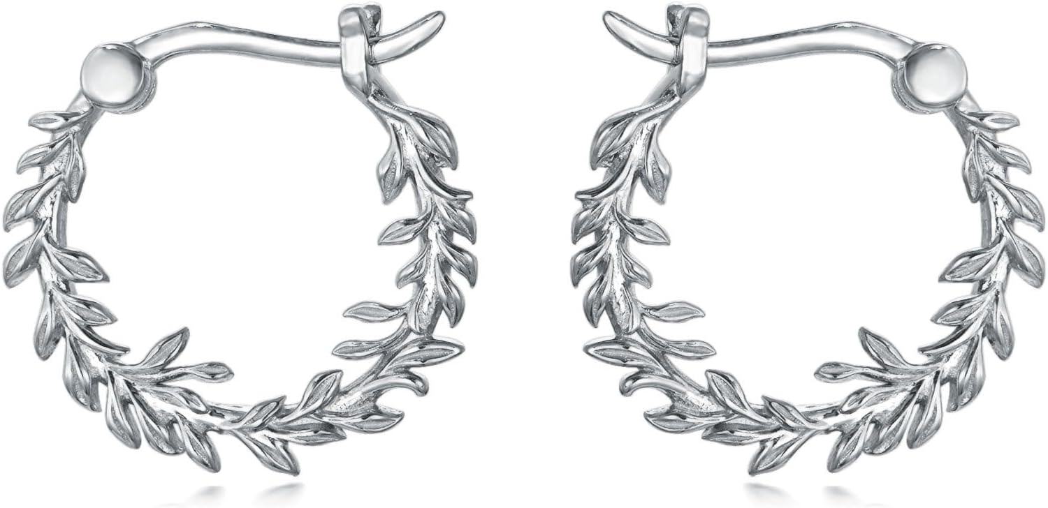 Sterling Silver Bali Boho Oxidized Hypoallergenic Huggie Hoop Earrings for Women Jewelry Gifts-Boho Bali Hoop Earrings-06