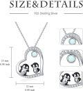 wholesale 925 Sterling Silver Heart-Shaped Penguin Pendant Necklace for Women's Gifts-0-4