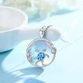 wholesale 925 Sterling Silver Blue Opal Sea Turtle Shell Wave Starfish Pendant Necklace Ocean Animals s for Women Girls-0-2