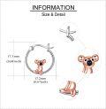 wholesale 925 Sterling Silver Koala Bear Claw Print Hoop Earrings for Women and Girls-0-3