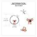 wholesale 925 Sterling Silver Koala Bear Claw Print Hoop Earrings for Women and Girls-0-3