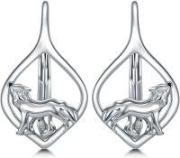 wholesale 925 Sterling Silver Pink Angel Wing Rabbit Hoop Earrings for Women Gifts-Wolf