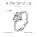 TOUPOP Sterling Silver Moissanite Women's Wedding Ring D VVS1 Size 6-9-0-3