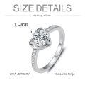 TOUPOP Sterling Silver Moissanite Women's Wedding Ring D VVS1 Size 6-9-0-3