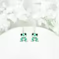 TOUPOP Sterling Silver Crystal Frog Earrings S925 Women Birthday Christmas Gifts-0-3