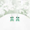 TOUPOP Sterling Silver Crystal Frog Earrings S925 Women Birthday Christmas Gifts-0-3