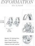 wholesale 925 Sterling Silver Triquetra Trinity Knot Huggie Hoop Earrings Celtic Style Jewelry for Women-0-3