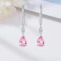 wholesale 925 Sterling Silver Blue Austrian Crystal Pear Drop Leverback Earrings for Women's Gifts-0-56