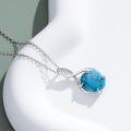 wholesale 925 Sterling Silver Turquoise Infinity Pendant Necklace for Women - Vintage Bohemian Victorian Style s-0-4