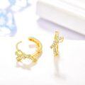 wholesale Gold 925 Sterling Silver Bow Ribbon Studs for Women - 925 Sterling Tiny Circle Dainty Minimalist Hypoallergenic Cartilage Helix Tragus Piercing Earings Gift Boxed Set of 4 Pairs-0-1
