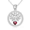 wholesale 925 Sterling Silver 12 Birthstones Tree of Life Necklace Wholesale for Mom-0-0