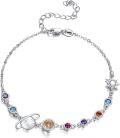 wholesale 925 Sterling Silver Cubic Zircon Solar System Bracelet for Women Universe Jewelry Gift-0-0
