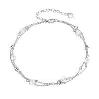 wholesale 925 Sterling Silver Pearl Chain Bracelet With Delicate Beads-undefined