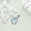 wholesale 925 Sterling Silver Blue Moonstone Teardrop Tree of Life Pendant Necklace for Mother's Day Gift-0-2