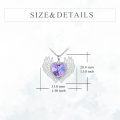 wholesale 925 Sterling Silver Purple Crystal Angel Wing Heart Pendant Necklace  for Women-0-4
