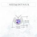 wholesale 925 Sterling Silver Purple Crystal Angel Wing Heart Pendant Necklace  for Women-0-4