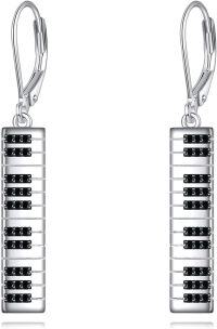 wholesale 925 Sterling Silver Piano Keyboard Earrings Sport and Music Lover s for Women Men-Piano Keyboard