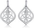wholesale 925 Sterling Silver Celtic Knot Leverback Dangle Drop Earrings for Women and Teen Girls -0-0