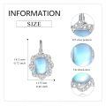 wholesale 925 Sterling Silver Moonstone Zircon Swirl Design Drop Earrings White Gold Plated For Women-0-4