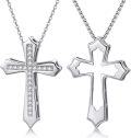 wholesale 925 Sterling Silver Cross Pendant Necklaces for Men & Women - Religious Jewelry Christian Baptism Gifts-0-0