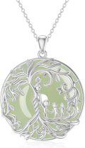 wholesale 14K Gold Sterling Silver Jade Tree of Life Necklace for Women-0-16