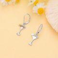 wholesale 925 Sterling Silver Cocktail Glass with Lemon Slice Dangle Earrings - Wine  for Women-0-2