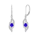 TOUPOP Sterling Silver Infinity Birthstone Earrings for Women-0-0