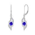 TOUPOP Sterling Silver Infinity Birthstone Earrings for Women-0-0