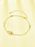 wholesale 925 Sterling Silver Metal Stone Evil Eye Cross Hamsa Hand Protection Bracelet-0-1