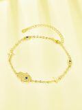 wholesale 925 Sterling Silver Hamsa Hand Bracelet With Blue Stones-0-1