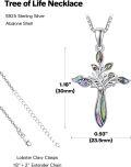 wholesale 925 Sterling Silver Dreamboat Cross Necklace with Abalone Shell Pendant for Women Christian Jewelry Confirmation Gifts Faith Religious Accessories-0-2