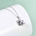wholesale 925 Sterling Silver Sloth Pendant With Golden Heart Charm Necklace-0-12