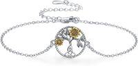 wholesale 925 Sterling Silver Tree of Life Sunflower Charm Bracelet for Women and Girls-Sunflower