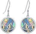 wholesale 925 Sterling Silver & Abalone Mountain Outline Earrings, Hypoallergenic Nickel-Free Jewelry, 17mm Lightweight Gift for Women-0-0