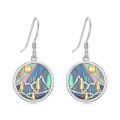 wholesale 925 Sterling Silver Gold Plated Abalone Mountain Tree Drop Earrings For Women-0-0