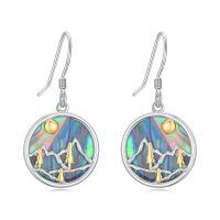 wholesale 925 Sterling Silver Gold Plated Abalone Mountain Tree Drop Earrings For Women-mountain