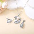 wholesale 925 Sterling Silver Mermaid Fish Shell Pearl Necklaces (Set of 3) with Extender Chains-0-3